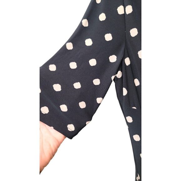 Ralph Lauren Polka Dot Dress With Cowl Neck & Half Sleeves Size 6 - Picture 9 of 12